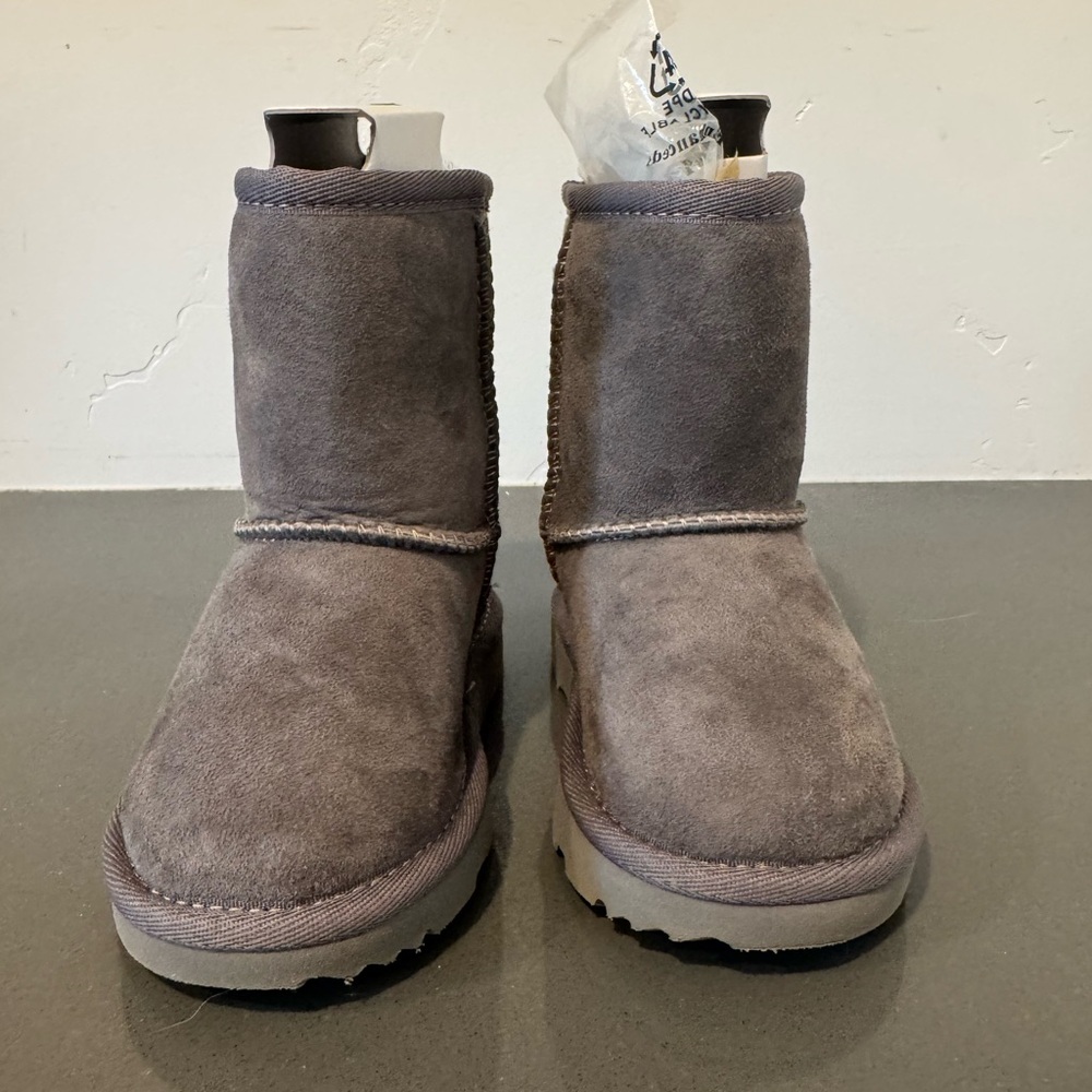 UGG Kids Grey Suede Classic Short Boots
